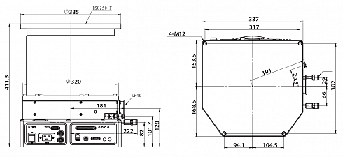 Фото Турбомолекулярный насос KYKY CXF-250/2302 на магнитном подвесе (2360 л/с, 1×10⁻⁸ Па). Течеискатели и вакуумные насосы. Датчики.