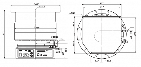 Фото Турбомолекулярный насос KYKY CXF-320/3001 на магнитном подвесе (2950 л/с, 1×10⁻⁸ Па). Течеискатели и вакуумные насосы. Датчики.